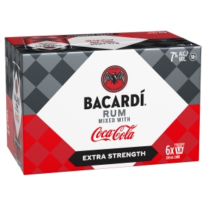 Picture of Bacardi & Coca Cola 7% 6pk Cans 330ml